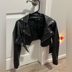cropped leather jacket